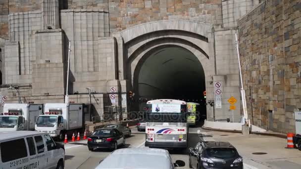 New Jersey Usa September 2014 Ange Många Bilar Lincoln Tunneln — Stockvideo