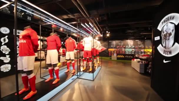 Moscow Dec 2014 Shop Football Suits Spartak Stadium Stadium Capacity — Stock Video