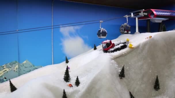 Moscow Dec 2014 Miniature Cableway Ski Slope Stepanovo Sports Complex — Stock Video