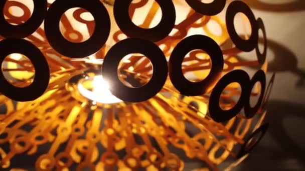 Beautiful Modern Chandelier Handing Ceiling Room — Stock Video