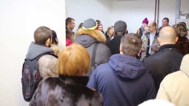 Moskou Dec 2014 Vergadering Van Huiseigenaren Van Elk Eiland Wooncomplex — Stockvideo