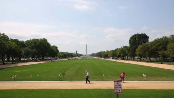 Usa Washington Srpen 2014 Velký Trávník Parku Washington Monument — Stock video