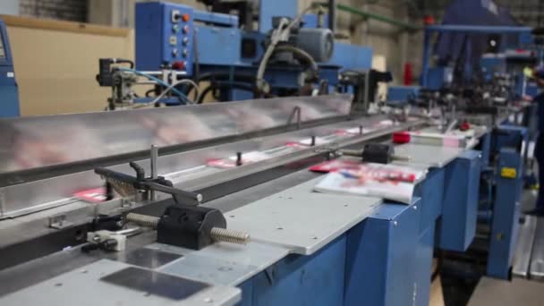 Conveyor Line Moving Production Printing Factory — Stock Video