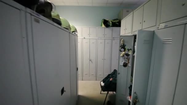Moscow Dec 2014 Lockers Firefighters North Eastern Administrative District Russian — Stock Video