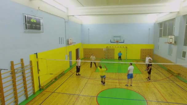 Moscú Nov 2015 Entrenamiento Voleibol Del Equipo Adultos Gimnasio — Vídeo de stock