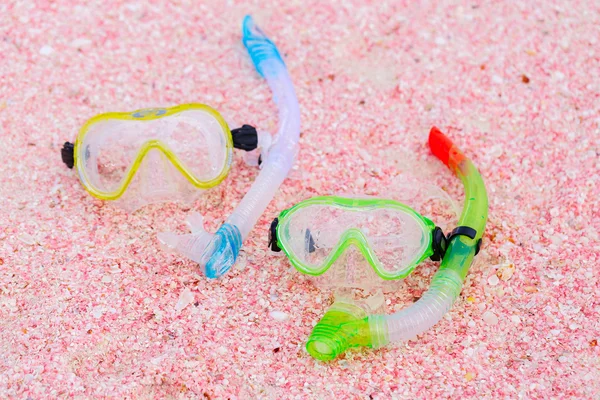 Snorkeling equipment on beach — Stock Photo, Image