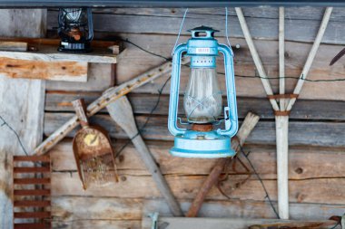 Vintage gaz yağı fener lambası