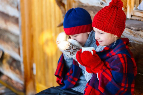 在冬天的孩子在户外 — 图库照片