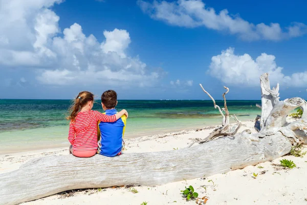 Barnen på stranden — Stockfoto