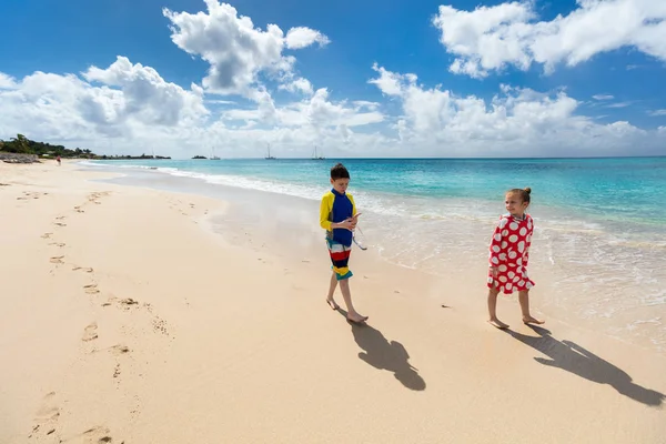 बच्चे समुद्र तट पर मज़ा कर रहे हैं — स्टॉक फ़ोटो, इमेज