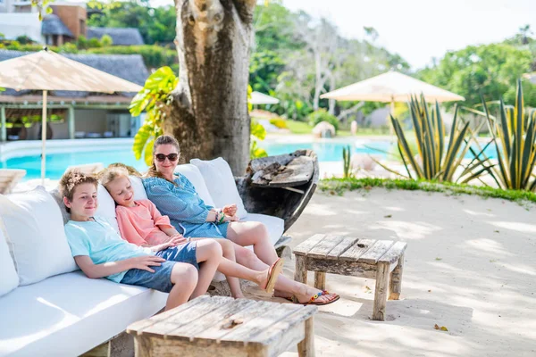 Mother and kids outdoor — Stock Photo, Image