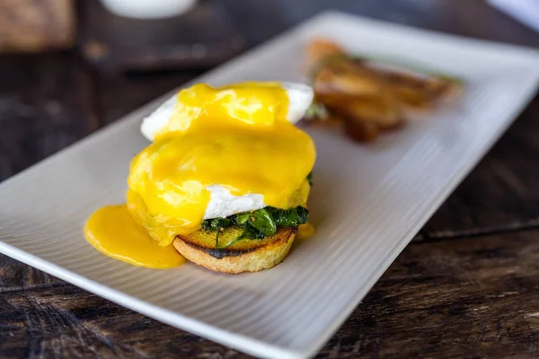 Delicious breakfast with eggs — Stock Photo, Image