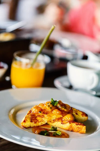 Deliciosos panqueques de plátano — Foto de Stock