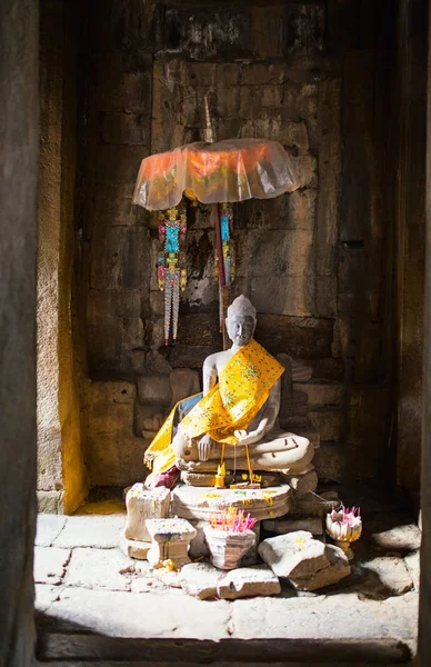Estatua de Buda en templo de Bayon — Foto de Stock