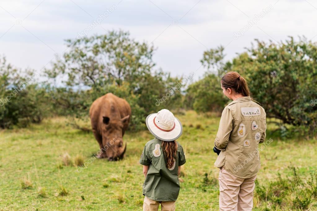 Family on safari