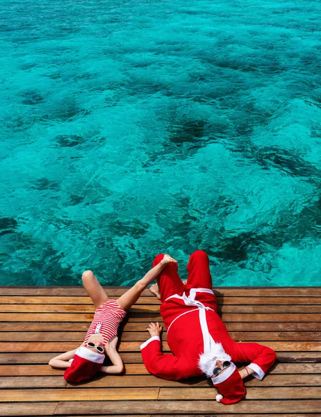 Père Noël et petite fille — Photo