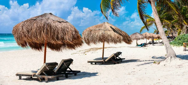Karaibska plaża panorama — Zdjęcie stockowe
