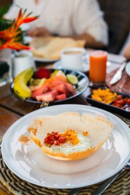 Egg hopper Sri Lankan breakfast clipart