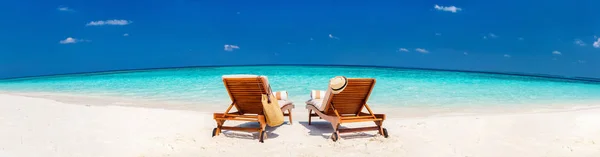 Hermosa Playa Tropical Isla Exótica Maldivas —  Fotos de Stock