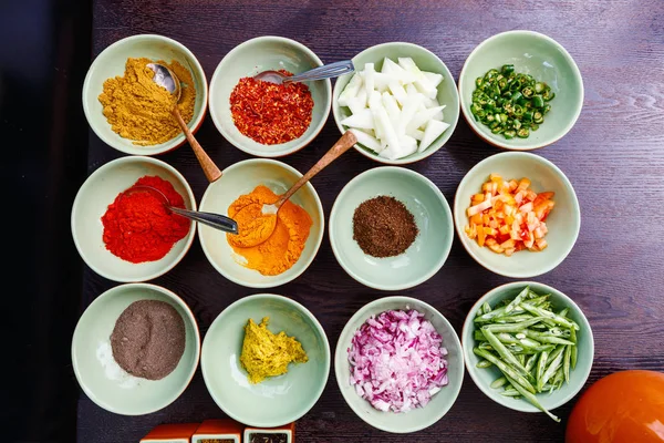 Especias Ingredientes Cocina Para Hacer Curry —  Fotos de Stock