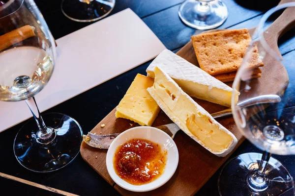 Dégustation Vins Fromages Afrique Sud Dans Région Viticole Cap Occidental — Photo