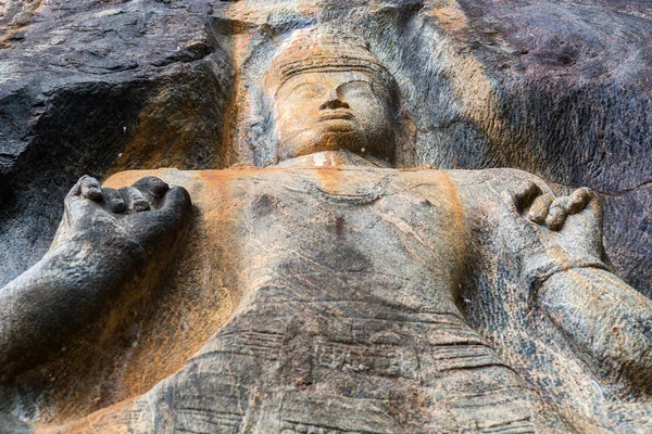 Buduruwagala Tempel Mit Gut Erhaltenen Schnitzereien Der Wand Wellawaya Sri — Stockfoto