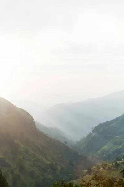 Impresionantes Vistas Sobre Montañas Plantaciones Desde Pico Little Adams Ella — Foto de Stock