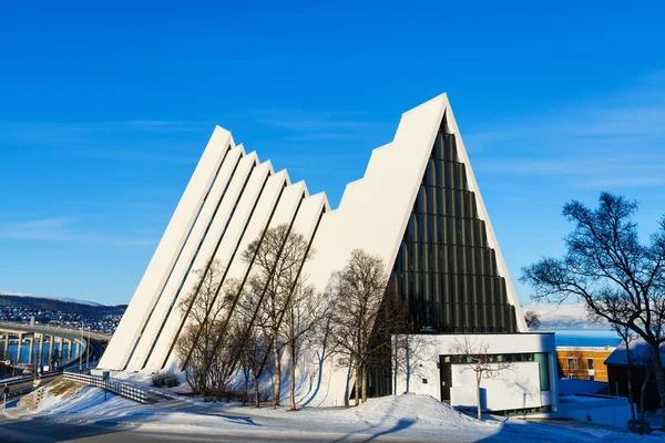 Arktiska Katedralen Kyrkan Tromsö Nordnorge City Landmark — Stockfoto