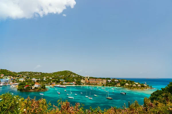 Panorama Baía Cruz Principal Cidade Ilha São João Usvi Caribe — Fotografia de Stock