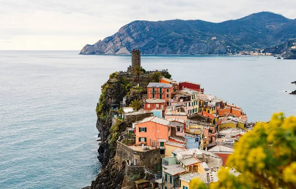 Vista Panorámica Del Colorido Pueblo Vernazza Cinque Terre Italia — Foto de Stock