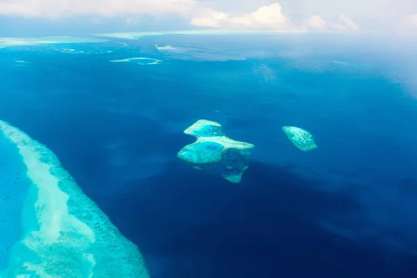 Aerial View Maldives Atoll Reefs Seen Sea Plane — Stock Photo, Image