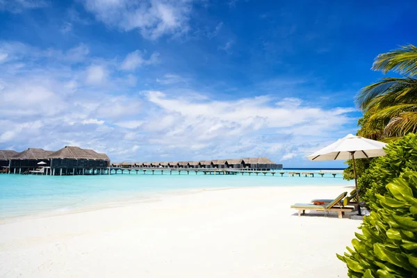 Hermosa Playa Tropical Isla Exótica Maldivas — Foto de Stock