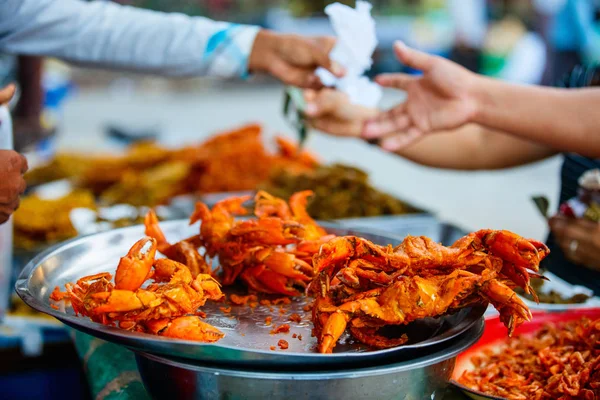 Fresh Grilled Crabs Outdoor Market — Stock Photo, Image
