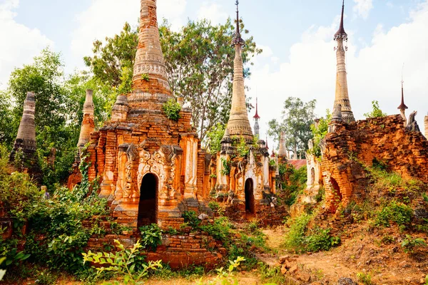 Shwe Indein Pagoda Hundrets Centuries Old Stupas Lake Inle Myanmar Royalty Free Stock Photos