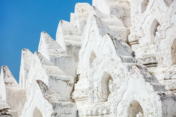 Gyönyörű Fehér Hsinbyume Pagoda Mianmari Mingun Részletek — Stock Fotó