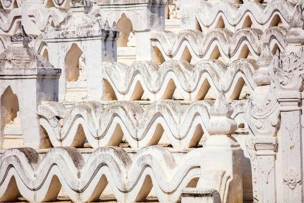 Detalles Hermosa Pagoda Blanca Hsinbyume Mingun Myanmar —  Fotos de Stock