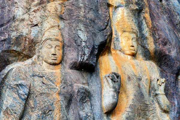 Buduruwagala Templo Com Esculturas Bem Preservadas Parede Wellawaya Sri Lanka — Fotografia de Stock