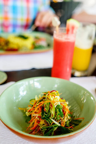 Delicious fresh vegetable  salad served for lunch