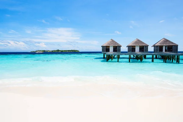 Overwater Bungalows Maldivian Eiland — Stockfoto