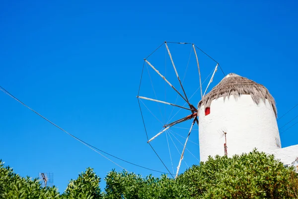 Ветряная Мельница Традиционной Деревне Острове Миконос Греция Европа — стоковое фото