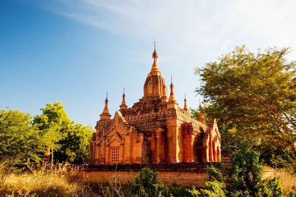 Fantastisk Utsikt Över Historiska Buddhistisk Pagoda Bagan Arkeologiska Området Myanmar — Stockfoto