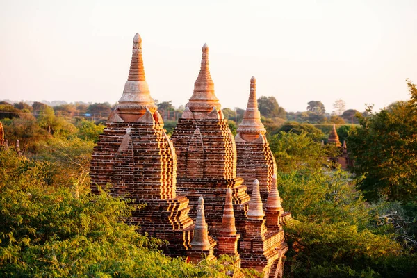 Wspaniały Widok Zabytkowe Buddyjskiej Pagody Bagan Archeologicznego Myanmar — Zdjęcie stockowe