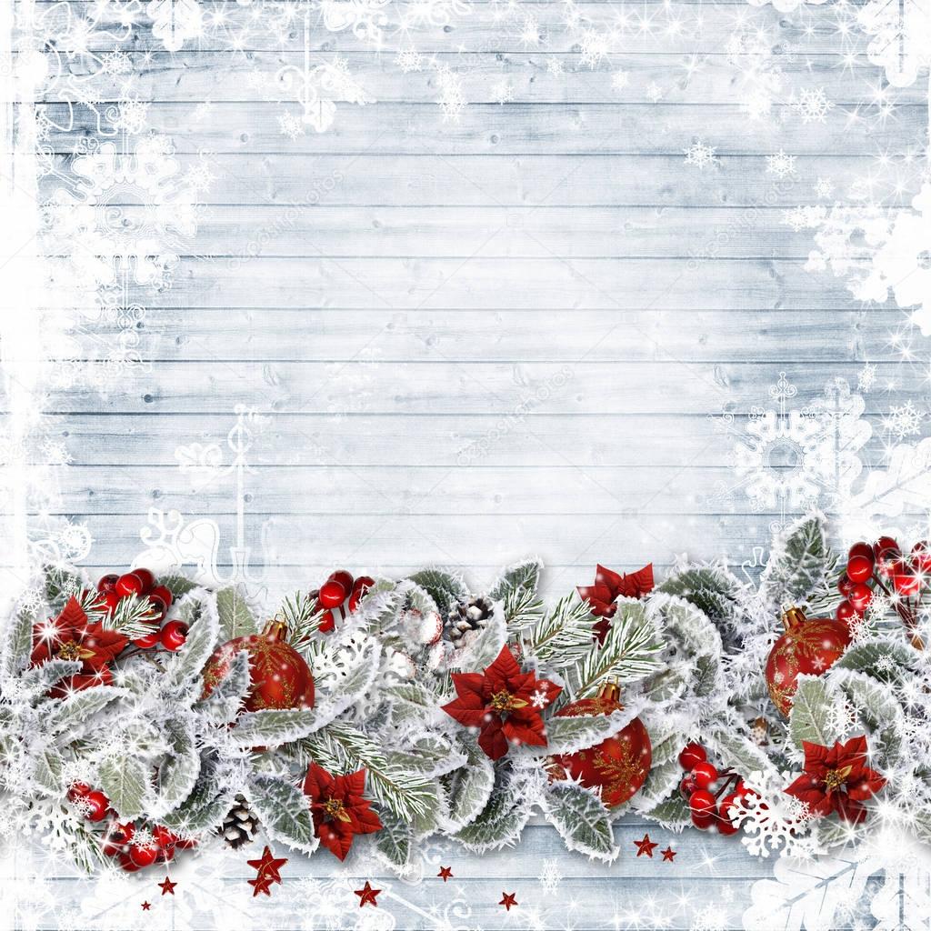 Christmas background with  fir branches