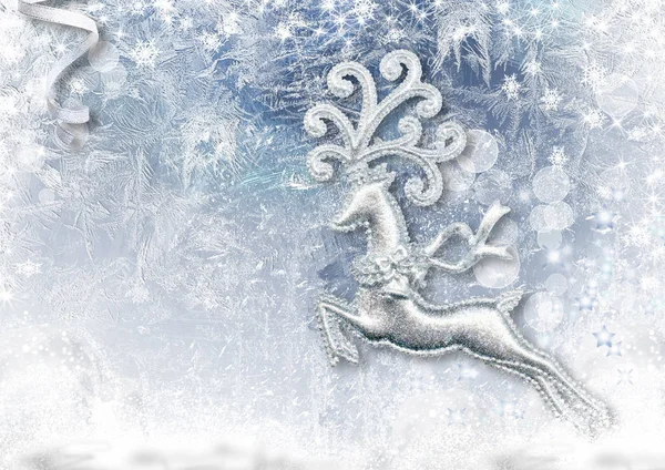 妖精トナカイ クリスマス背景 — ストック写真