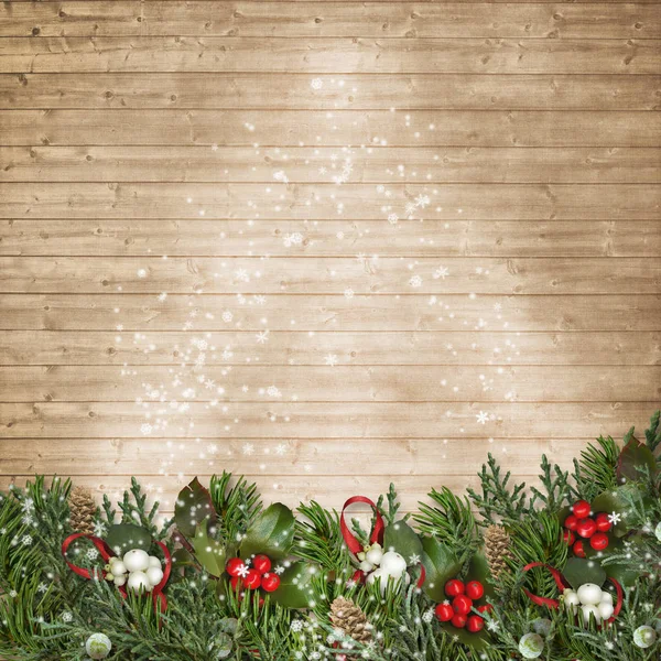 Рождество фон с ветками — стоковое фото