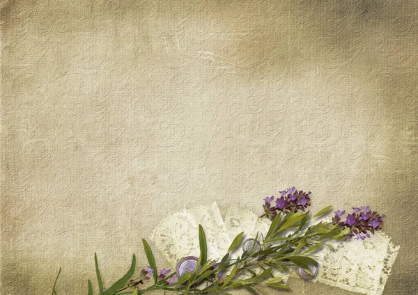 Vintage Background Lace Lavender Copy Space — Stock Photo, Image