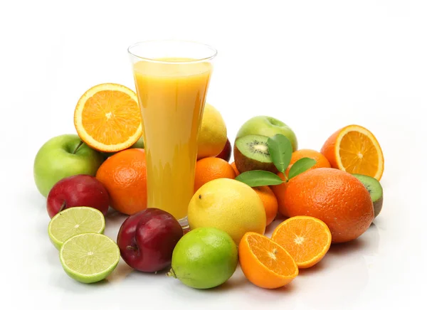 Ripe fruit and juice — Stock Photo, Image