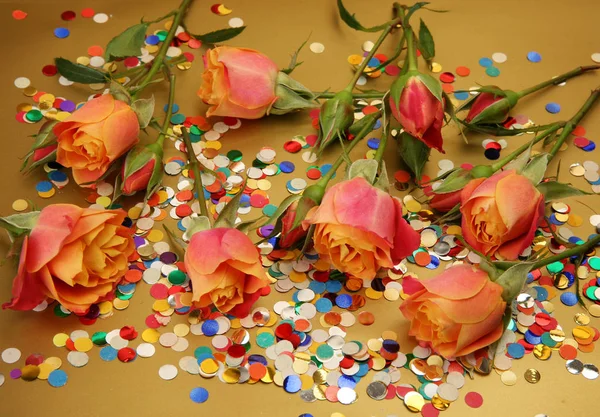 Detail View Roses Confetti — Stock Photo, Image