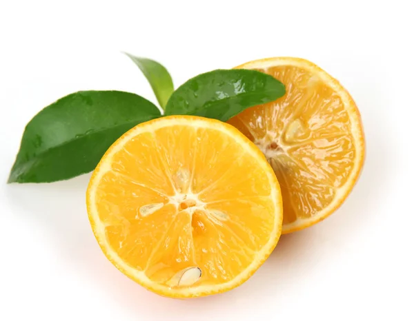 Mogen Tangerine Vit Bakgrund — Stockfoto