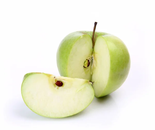 Zielone Jabłko Biały Obrazek Stockowy